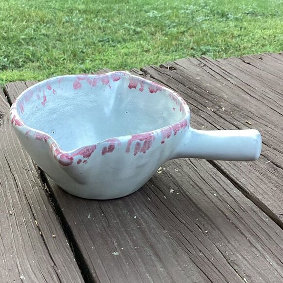 Handmade Studio Pottery Batter Bowl Ceramic Mixing Pour‎ Bowl Floral - Picture 2 of 5